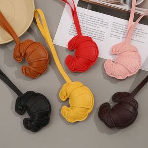 Croissant Keychain Leather Keychain Portable Backpack Pendant Croissants <b>Bag</b> <b>Charm</b> Decorative Keychain Ornament Accessory - Product Image 1