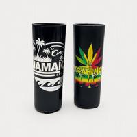 Gobelet souvenir en verre de la Jamaïque, imprimé, cadeau de voyage, verrerie, gobelet tropical pour les boutiques touristiques
