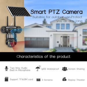 12mp 3lens 360 Panorama-Bewegungs erkennung Wasserdichtes Solarkamera-Sicherheits system für den Außenbereich Alarm Push-CCTV-Kamera 4g/Wifi - Product Image 6