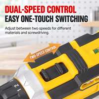 Ensemble d'outils de perçage sans fil 20V avec batterie au lithium, double vitesse, kit complet d'outils à main, mallette rigide, OEM, réparation à domicile, bricolage, ensemble combiné d'outils électriques