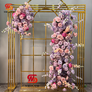 Fleur de rose artificielle personnalisée en usine lisse coureur suspendu Arrangement floral pièce maîtresse décoration d'allée de scène - Product Image 5