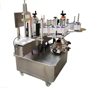 Automatic one side or double sides labeling machine for square bottle labeler FRONT AND BACK FLAT BOTTLE LABELING MACHINE