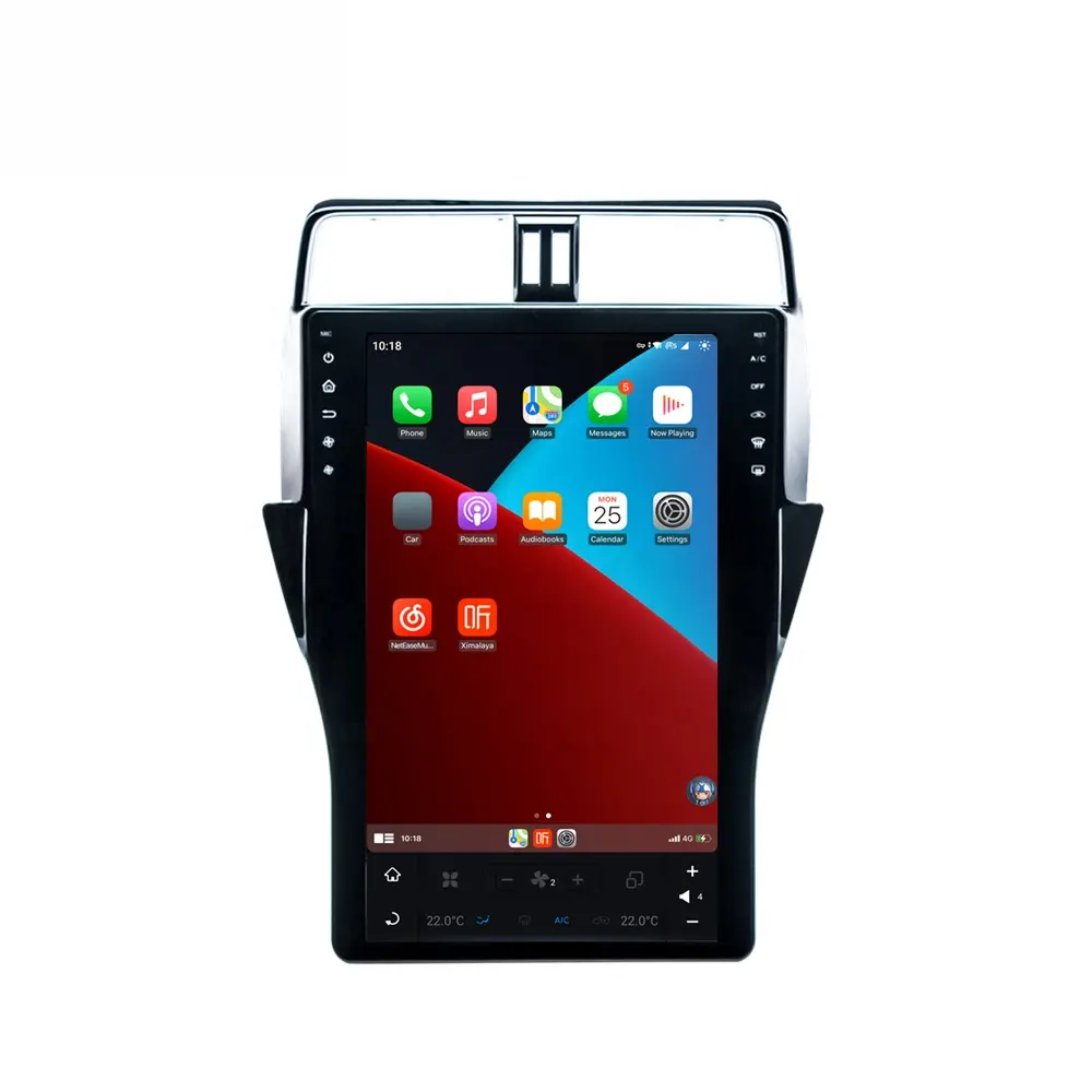 Radio estéreo para coche, navegación GPS para TOYOTA PRADO 2018-2023, Android con CarPlay, Bluetooth, WiFi, Mirror Link, USB EN EL Kit de tablero