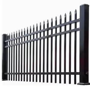 High Quality Metal Fences Panels Garden Buildings Tubular Fence Black Metal Picket Iron Fence Wrought Sent From China