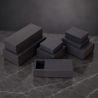 Boîtes en carton noir recyclé écologiques avec tiroir coulissant, logo personnalisé, petites boîtes à bijoux et parfums, finition mate/brillante pour