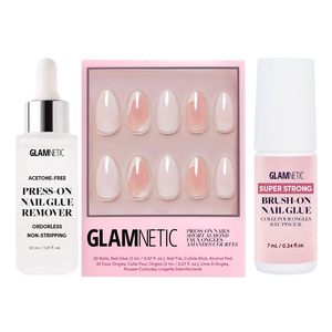 Glamnetic 30 Nail Kit Lovey Dovey Short con mandorle unghie finte accenti astratti 15 taglie per Manicure Pedicure Set colla stampa unghie - Product Image 2