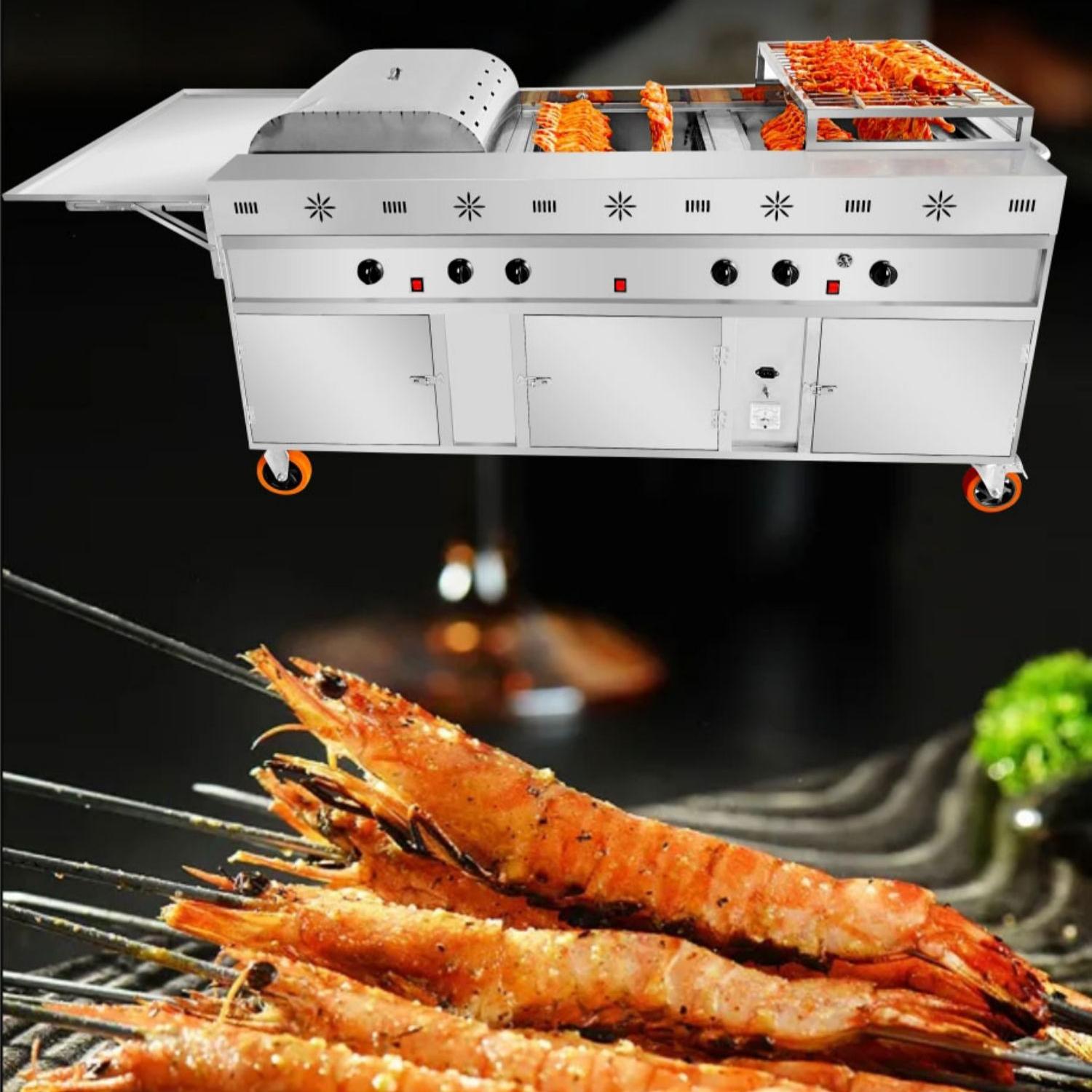 commercial charcoal rotisserie grill for chicken