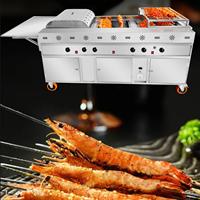 Four à rôtir rotatif automatique pour poulet au charbon de bois et canard au gaz Machine à rôtir élégante pour griller le poulet