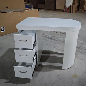 Mesa de manicura de almacenamiento <span class=keywords><strong>multicapa</strong></span> moderna personalizable, muebles de salón de uñas de lujo con <span class=keywords><strong>colector</strong></span> de polvo en salón de belleza, Spa de uñas - Product Image 1