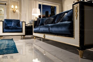 Ý phong cách cổ điển Tay Chạm Khắc nhung sofa đặt hoàng gia sang trọng phòng khách đồ nội thất bộ - Product Image 4