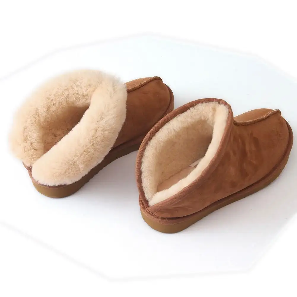 Trimmed Shearling Clog Slipper with Wide Opening Closure