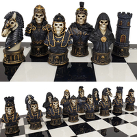 Fabricant d'ensembles d'échecs gothiques en résine, figurines et statues en polyrésine personnalisées (OEM/ODM) en forme de crâne et de squelette, peintes à la main, pour jeux de société de bureau