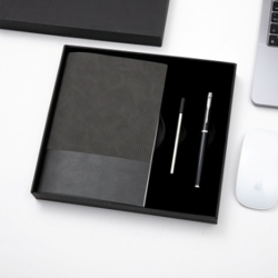HUATONG Student Gift Set Agenda <strong>Notebook</strong> and <strong>Diary</strong> with PU Leather Sewing Binding Metal Ballpen for Note Taking - Product Image 3