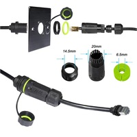 Câble d'extension étanche RJ45 mâle-femelle Cat6 IP68 pour communication réseau et appareils électroniques