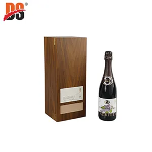 Caja de madera de lujo para vino, embalaje de almacenamiento y seguridad, MDF, grabado láser, champán, nogal, EVA, hecho a mano, DS, acepta