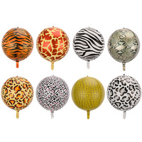 Balon Pola Leopard Zebra Harimau Jerapah Ular untuk Dekorasi Pesta Tema Safari Hutan 22 Inch Balon Foil 4D Motif Hewan