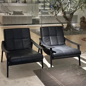 현대 목재 및 가죽 소재 거실 의자 및 가정용 가구 용 안락 의자