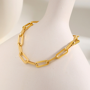 Bracelet chaîne à maillons cubains plaqué or 18 carats hypoallergénique pour couples <span class=keywords><strong>cadeau</strong></span> de <span class=keywords><strong>luxe</strong></span> réglable avec fermoir sécurisé - Product Image 2