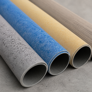 Revêtement de sol moderne en PVC épais pour bureaux, hôpitaux, écoles, vinyle homogène couleur unie avec revêtement UV - Product Image 2