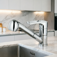 Robinet de cuisine moderne avec corps en alliage de zinc et noyau en céramique pour le chauffage et le refroidissement, adapté aux cuisines d'hôtels et d'appartements