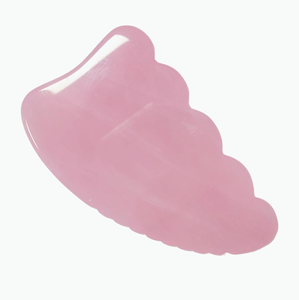 Herramienta de masaje corporal OEM de piedra preciosa natural de cuarzo rosa y jade gua sha con dientes para relajación de espalda, cuello y músculos. - Product Image 4