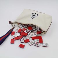 Ubin Mahjong Bertema Hari Kemerdekaan Amerika 4 Juli, Cetakan Bendera Bintang Patriotik AS, Mahjong Amerika dengan Simbol Amerika