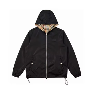 2025New Fashion Windproof and <b>Waterproof</b> Vintage Checkered Bur <b>Lightweight</b> berry Reversible Hooded <b>Jacket</b> for <b>Men</b> Outdoor <b>Jacket</b> - Product Image 2