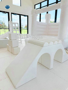 AUDATOYS Ensemble de jeux souples en PVC et mousse blanc pour intérieur/extérieur, équipement de jeux souples pour enfants, portable pour la location de fêtes - Product Image 3
