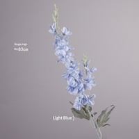 2 Tiges de Delphinium Artificiel en Soie Effet Floqué pour Vase de Salon, Mariage, Décoration Florale de Table, Décoration Intérieure