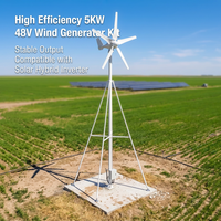 Kit Générateur Éolien Haute Efficacité 5KW 48V, Sortie Stable & Compatible avec l'Inverter Hybride Solaire