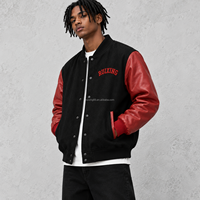 Veste universitaire personnalisée avec logo brodé, manches en cuir PU, veste de baseball Letterman, patch en chenille, OEM ODM pour hommes