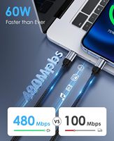 Kabel Data Usb C Bio magnetik 60w 1m, kabel pengisian daya ponsel, Data belok sendiri 60w Tipe C magnetis