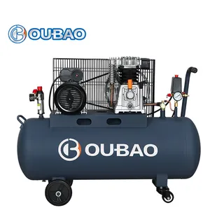 Oubao 2.2kw 3hp 휴대용 산업 벨트 구동 공기 압축기 기계