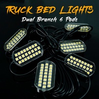 Kit d'éclairage LED 6 pods pour benne de camion, étanche, éclairage de benne de pick-up, lumières latérales à double branche avec interrupteur pour camions