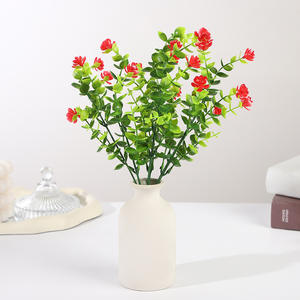 Fleurs artificielles en plastique, eucalyptus et camélia, 7 branches, 35 mailles, haute simulation, plantes décoratives pour la maison et accessoires de photographie - Product Image 1