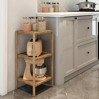 Étagère d'angle en bois à 3 niveaux, table d'appoint décorative minimaliste, support pour plantes