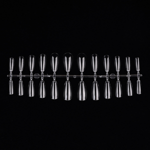 Boîte de faux ongles en gel, forme stiletto, taille moyenne, effilés, style French, couvrance totale, pour extension à presser, kit d'outils artificiels pour manucure de salon - Product Image 3