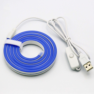 Kit de bande LED néon flexible en silicone USB 5V avec interrupteur tactile, ruban lumineux auto-adhésif basse tension pour éclairage d'ambiance intérieur - Product Image 4