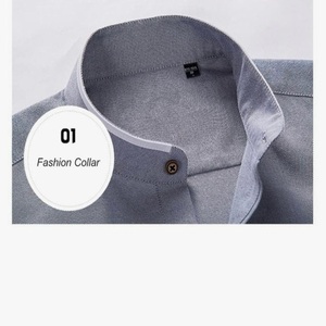 Camisa Formal de Verano para Hombre, Estilo Bávaro Oktoberfest, Cuello Mao, Tejido de Hilo Teñido, Servicio OEM - Product Image 2