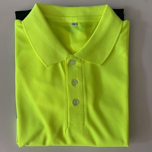 Áo sơ mi công nhân phản quang tùy chỉnh màu vàng huỳnh quang kiểu POLO với chất liệu dệt kim ghép mảnh - Product Image 5