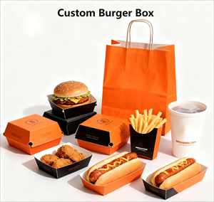 Boîte d'emballage alimentaire personnalisée en papier kraft gaufré pour frites, sac à emporter de qualité alimentaire pour burgers et nuggets de poulet - Product Image 5