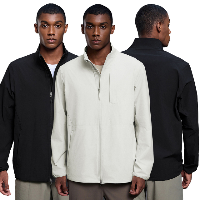 DMJ021 Wholesale Double Zipper Outdoor Hidden Pocket Casual Loose Coated Men's Autumn Windproof Stand Collar Lightweight Jacket