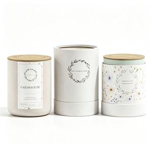 Emballage en tube de papier avec estampage à chaud en feuille d'or, boîte cylindrique pour bougies parfumées de luxe, cadeaux d'aromathérapie - Product Image 4