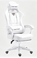 Chaise de jeu ergonomique en cuir à dossier haut, moderne, confortable, réglable en hauteur, inclinable et pivotante à 360 degrés