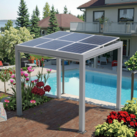 Nouvelle pergola moderne à énergie solaire, écoénergétique, en aluminium thermolaqué, pour usage extérieur dans les parcs publics, les balcons et les décorations de jardin