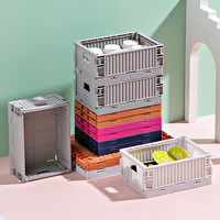 Petit panier de rangement plastique pliable, multifonction, pour livres, vêtements et nourriture