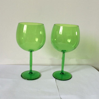 Verre à vin rouge incassable en plastique sans BPA, multicolore, avec pied, pour la vente en gros, idéal pour les bars, mariages et événements