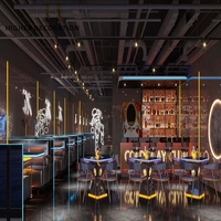 Conception de l'aménagement intérieur d'un pub, comptoir de bar classique, design moderne de bar speakeasy, ensemble de mobilier de restaurant