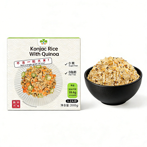 Riz de quinoa Shirataki, riz instantané, certifié halal, faible en glucides, sans sucre, prêt à manger, repas adapté au régime cétogène et à la remise en forme - Product Image 1
