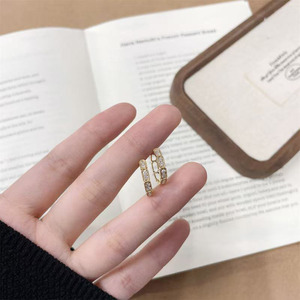 Anillo <span class=keywords><strong>de</strong></span> oro amarillo <span class=keywords><strong>de</strong></span> 18 quilates con diamante <span class=keywords><strong>de</strong></span> laboratorio HPHT, anillo <span class=keywords><strong>de</strong></span> pavé, anillos <span class=keywords><strong>de</strong></span> moissanita, anillo <span class=keywords><strong>de</strong></span> compromiso, anillos finos, anillo abierto chapado en oro para mujer - Product Image 4